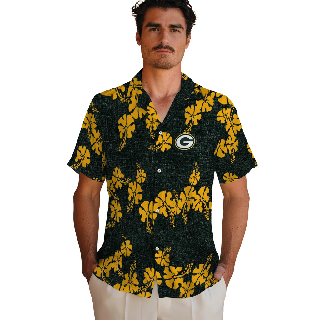 Green Bay Packers Hawaiian Shirt - 50th State Flower | Moonbestprint