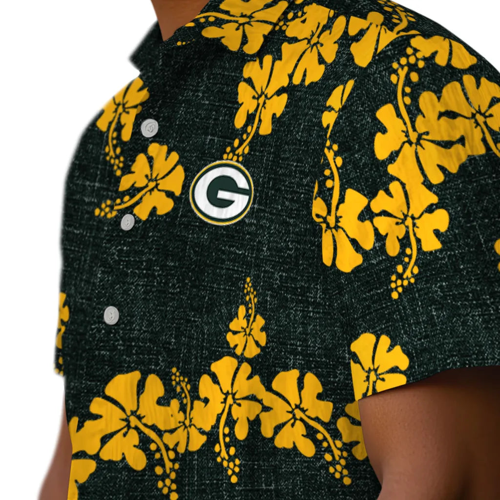 Green Bay Packers Hawaiian Shirt - 50th State Flower | Moonbestprint