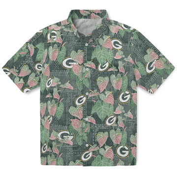 Green Bay Packers Hawaiian Shirt - Anthurium Overlay | Moonbestprint