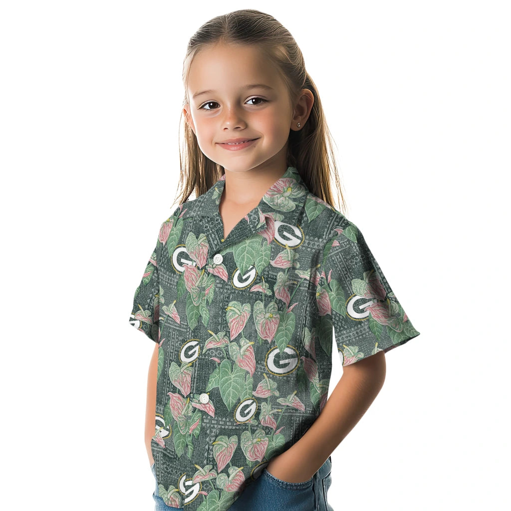Green Bay Packers Hawaiian Shirt - Anthurium Overlay | Moonbestprint