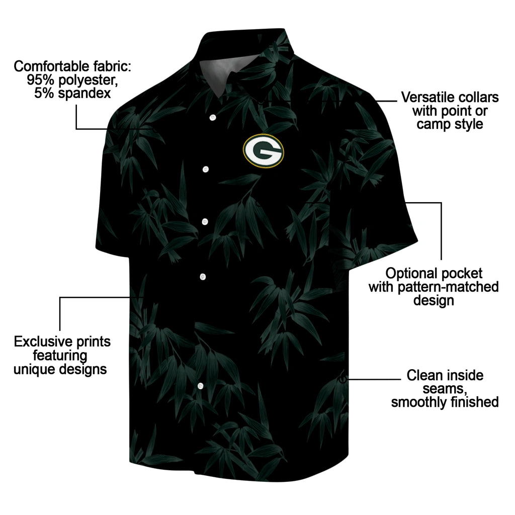Green Bay Packers Hawaiian Shirt - Bamboo Branches | Moonbestprint