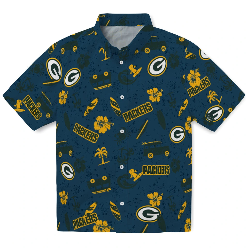 Green Bay Packers Hawaiian Shirt - Beach Vibe | Moonbestprint