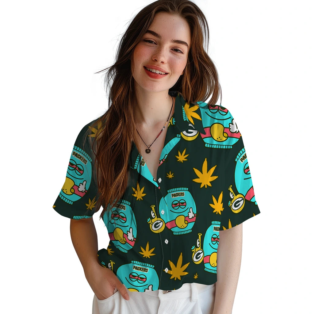 Green Bay Packers Hawaiian Shirt - Chill Vibe | Moonbestprint
