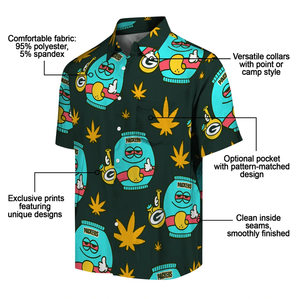 Green Bay Packers Hawaiian Shirt - Chill Vibe | Moonbestprint