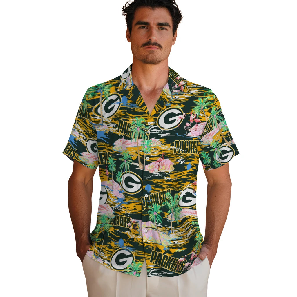 Green Bay Packers Flamingo Retreat 2026 Hawaiian Shirt – Moonbestprint