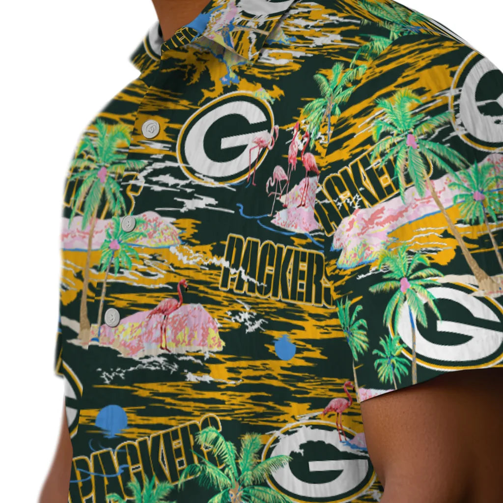 Green Bay Packers Flamingo Retreat 2026 Hawaiian Shirt – Moonbestprint