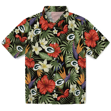 Green Bay Packers Hawaiian Shirt - Hawaii Floral Hibiscus | Moonbestprint
