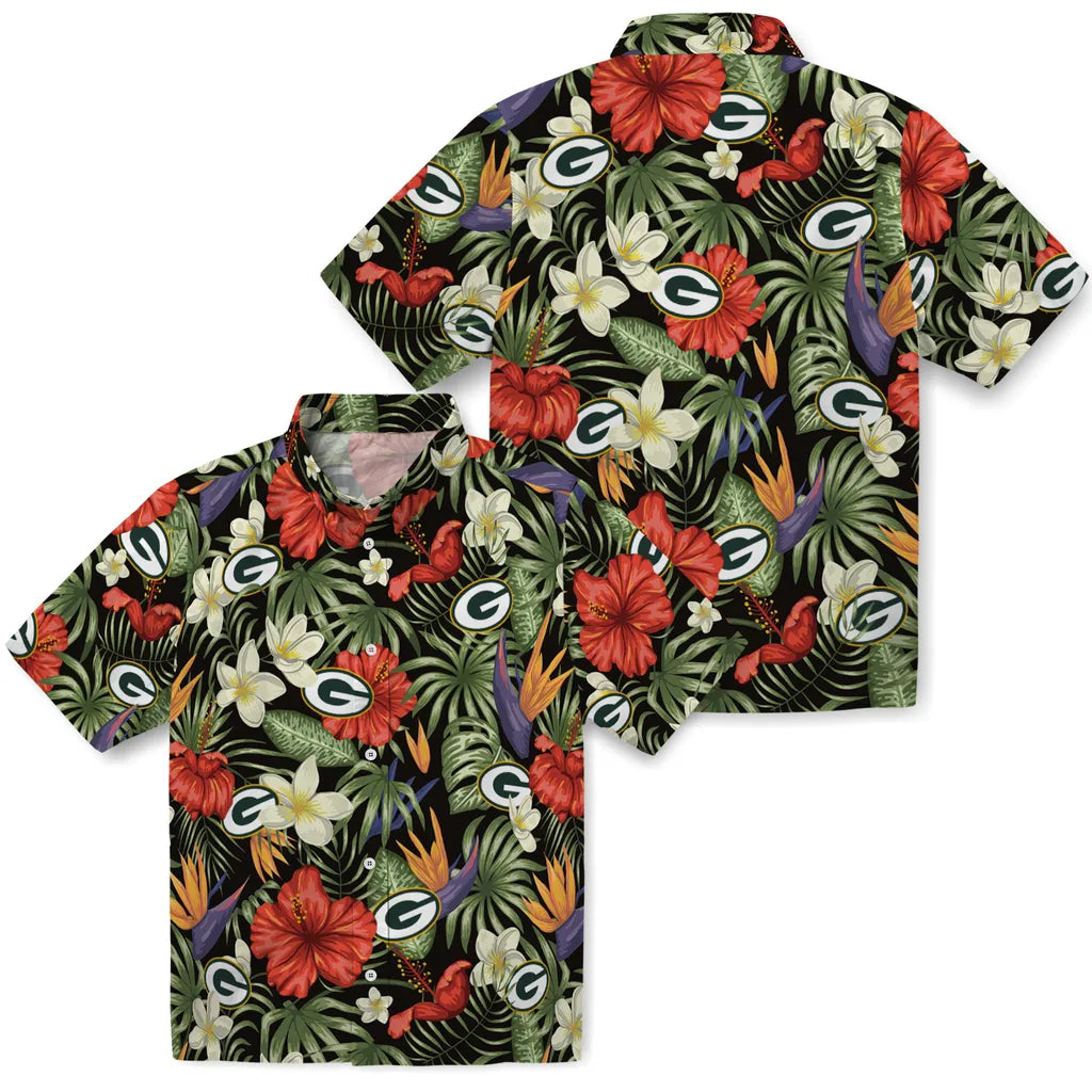 Green Bay Packers Hawaiian Shirt - Hawaii Floral Hibiscus | Moonbestprint