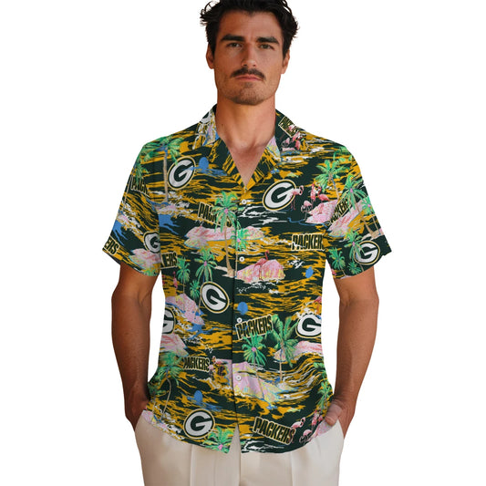 Green Bay Packers Hawaiian Shirt - Hawaii Island | Moonbestprint
