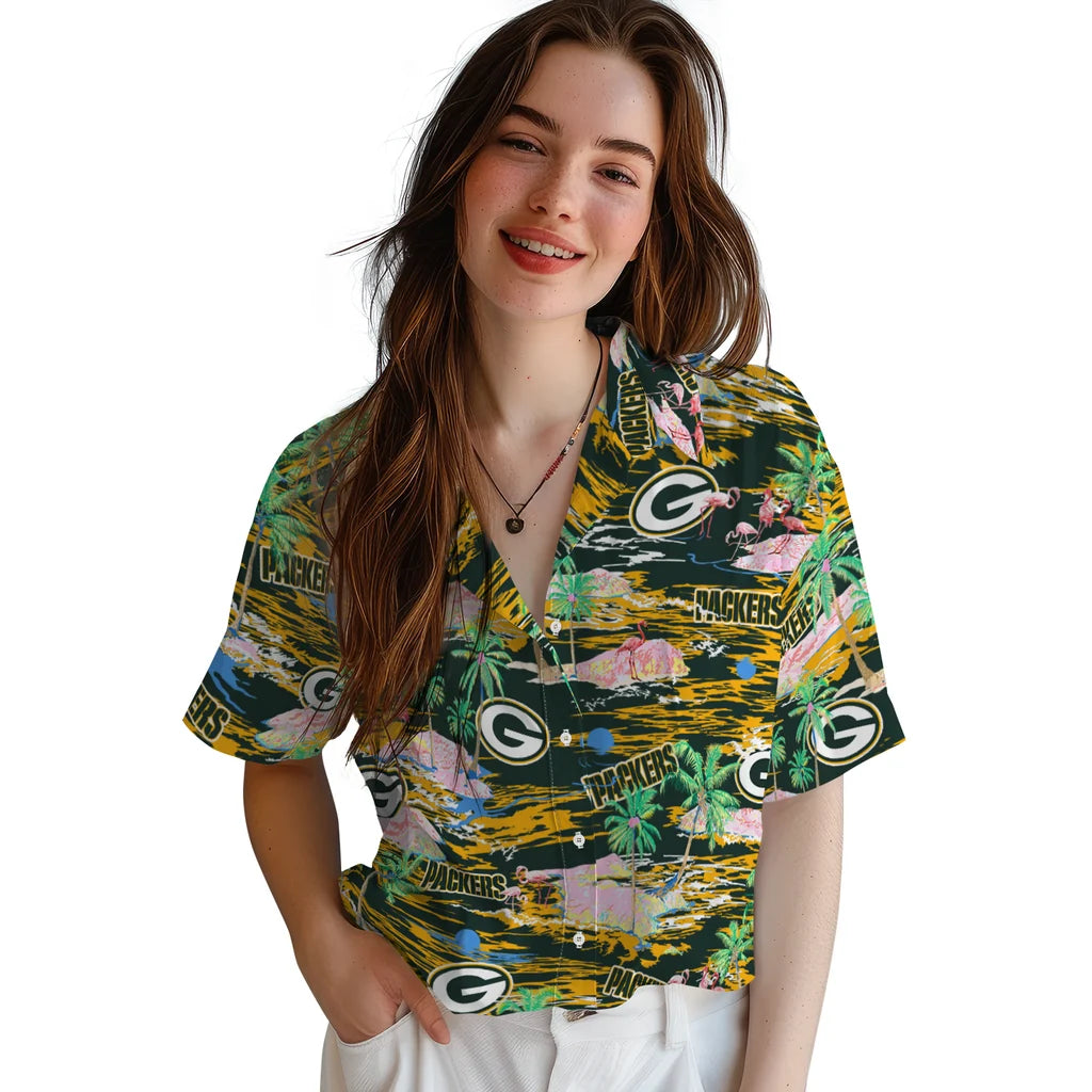 Green Bay Packers Hawaiian Shirt - Hawaii Island | Moonbestprint
