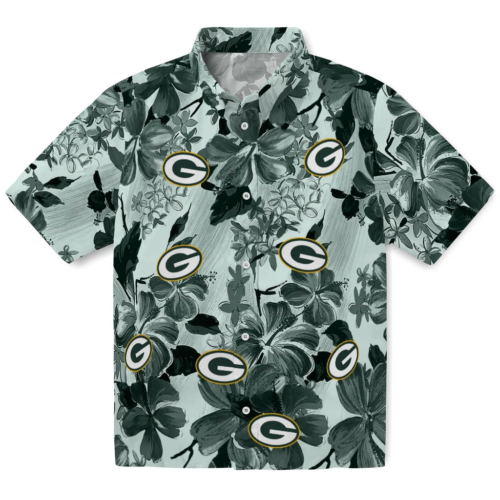 Green Bay Packers Hawaiian Shirt - Hibiscus Arrangement | Moonbestprint