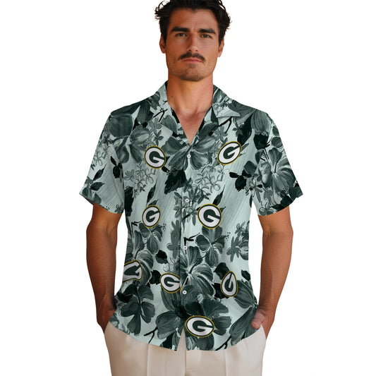 Green Bay Packers Hawaiian Shirt - Hibiscus Arrangement | Moonbestprint