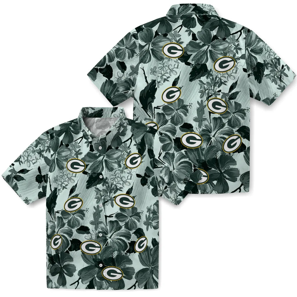 Green Bay Packers Hawaiian Shirt - Hibiscus Arrangement | Moonbestprint