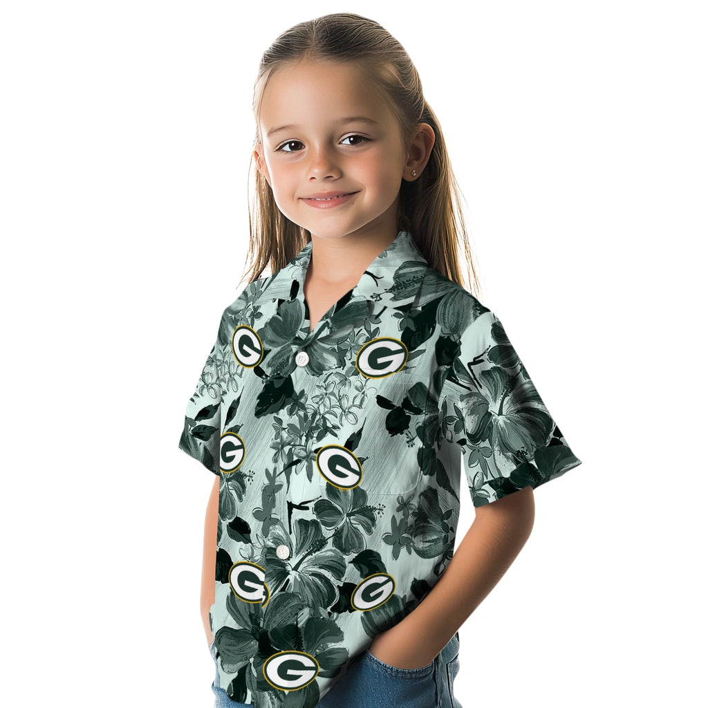 Green Bay Packers Hawaiian Shirt - Hibiscus Arrangement | Moonbestprint