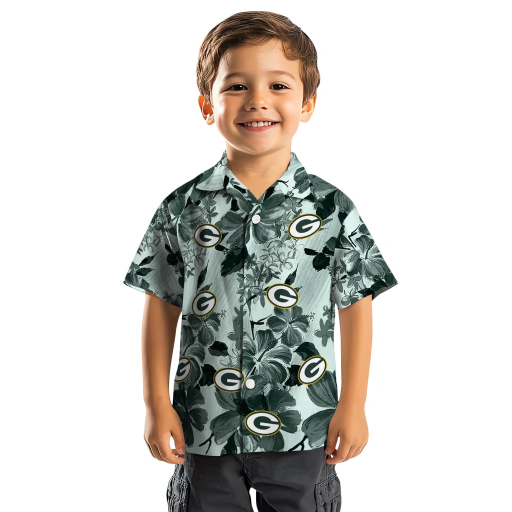 Green Bay Packers Hawaiian Shirt - Hibiscus Arrangement | Moonbestprint