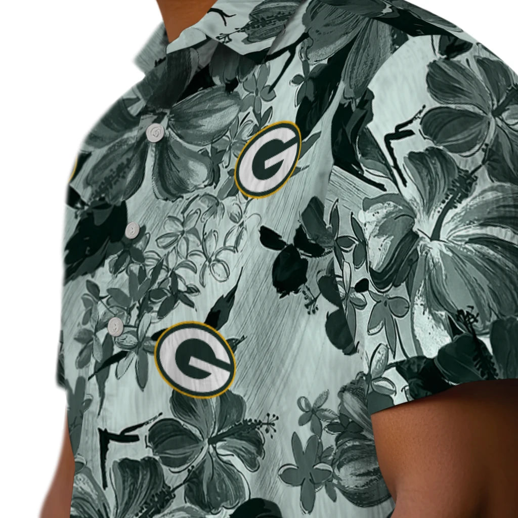 Green Bay Packers Hawaiian Shirt - Hibiscus Arrangement | Moonbestprint