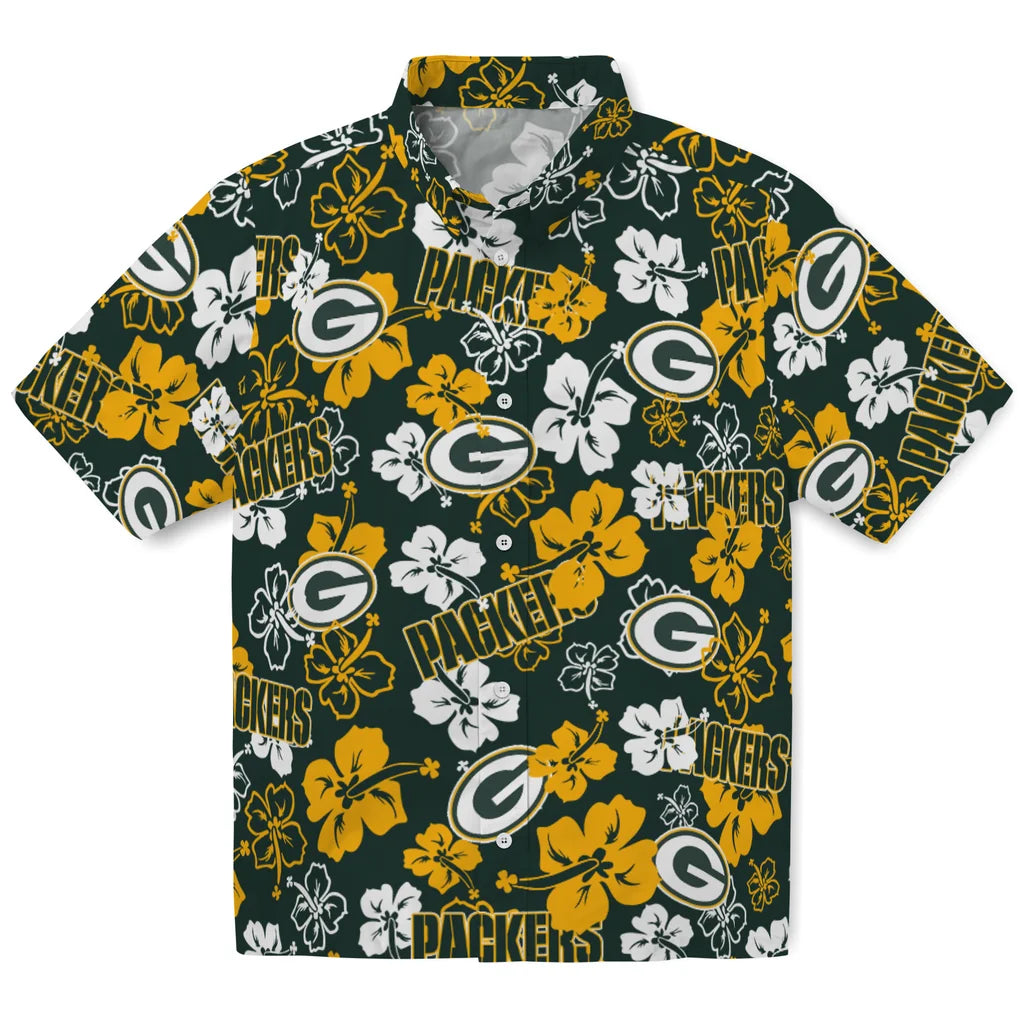 Green Bay Packers Hibiscus Bloom Hawaiian Shirt – Moonbestprint