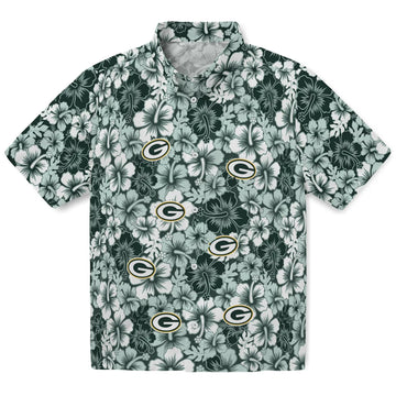 Green Bay Packers Hawaiian Shirt - Hibiscus Blooms | Moonbestprint