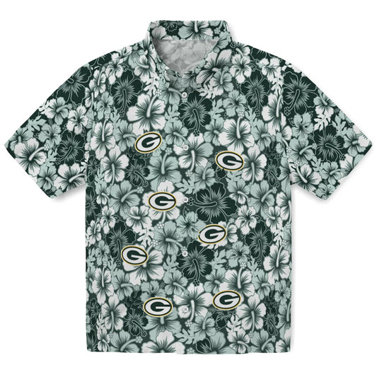 Green Bay Packers Hawaiian Shirt - Hibiscus Blooms | Moonbestprint