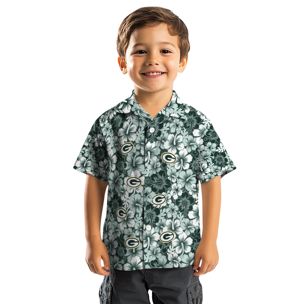Green Bay Packers Hawaiian Shirt - Hibiscus Blooms | Moonbestprint