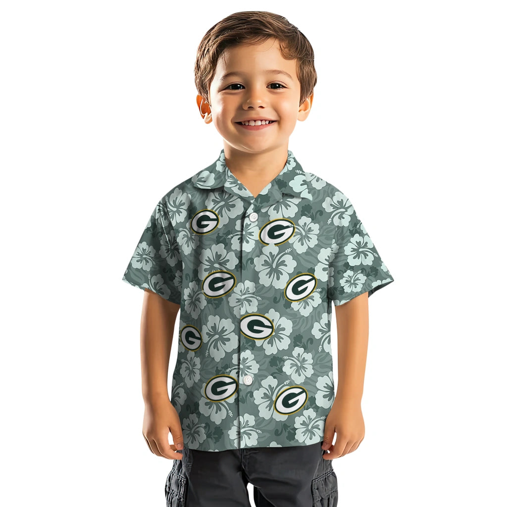 Green Bay Packers Hawaiian Shirt - Hibiscus Cluster | Moonbestprint