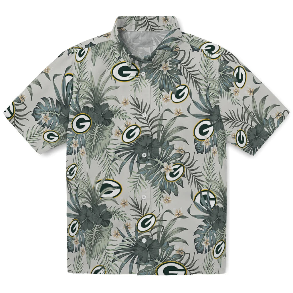 Green Bay Packers Hawaiian Shirt - Hibiscus Designs | Moonbestprint