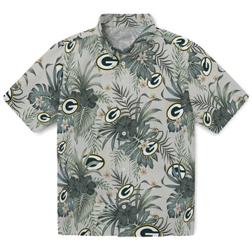 Green Bay Packers Hawaiian Shirt - Hibiscus Designs | Moonbestprint
