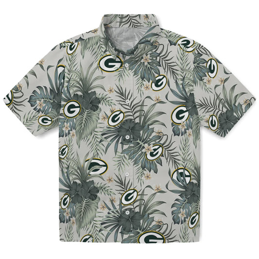 Green Bay Packers Hawaiian Shirt - Hibiscus Designs | Moonbestprint