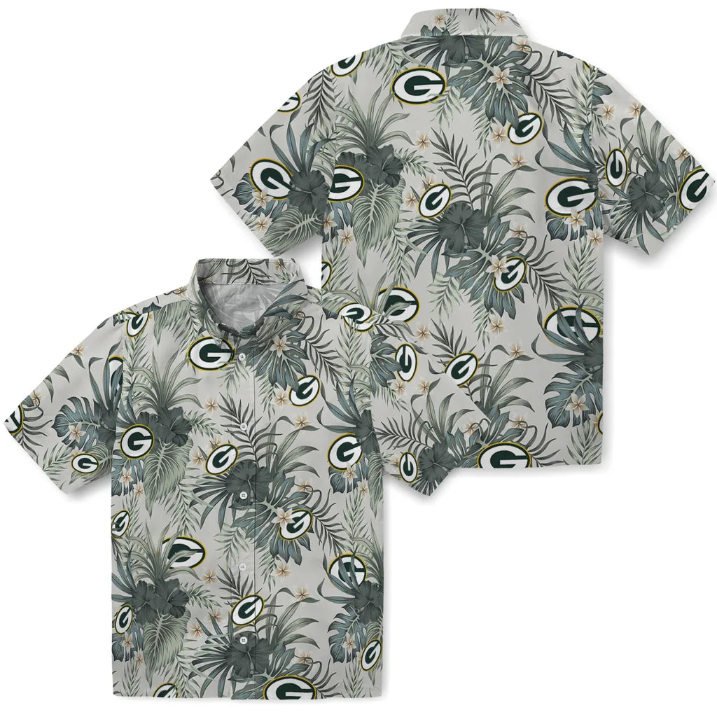 Green Bay Packers Hawaiian Shirt - Hibiscus Designs | Moonbestprint