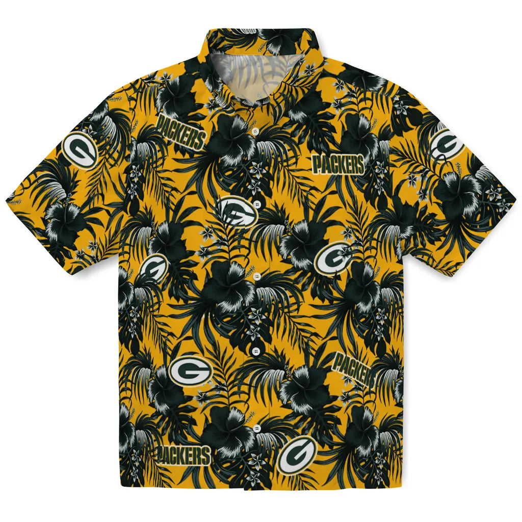 Green Bay Packers Hawaiian Shirt - Hibiscus Exotic | Moonbestprint