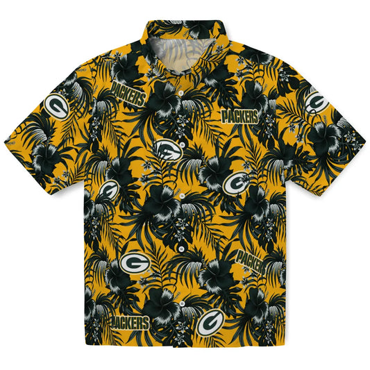 Green Bay Packers Hawaiian Shirt - Hibiscus Exotic | Moonbestprint