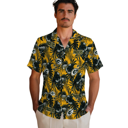 Green Bay Packers Hawaiian Shirt - Hibiscus Exotic | Moonbestprint