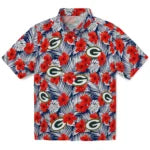 Green Bay Packers Hawaiian Shirt - Hibiscus Fiesta | Moonbestprint