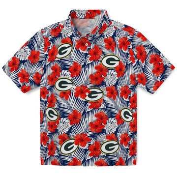 Green Bay Packers Hawaiian Shirt - Hibiscus Fiesta | Moonbestprint