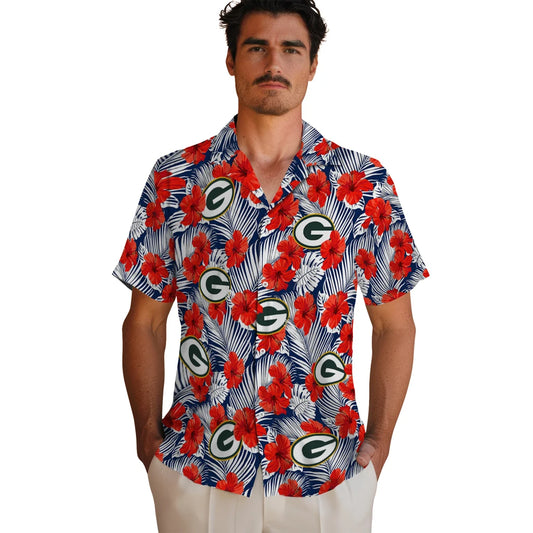 Green Bay Packers Hawaiian Shirt - Hibiscus Fiesta | Moonbestprint