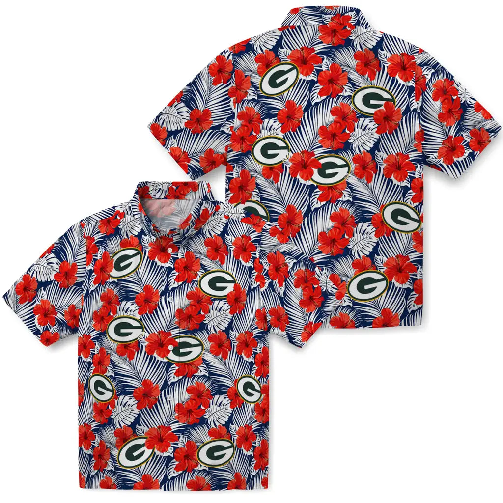 Green Bay Packers Hawaiian Shirt - Hibiscus Fiesta | Moonbestprint