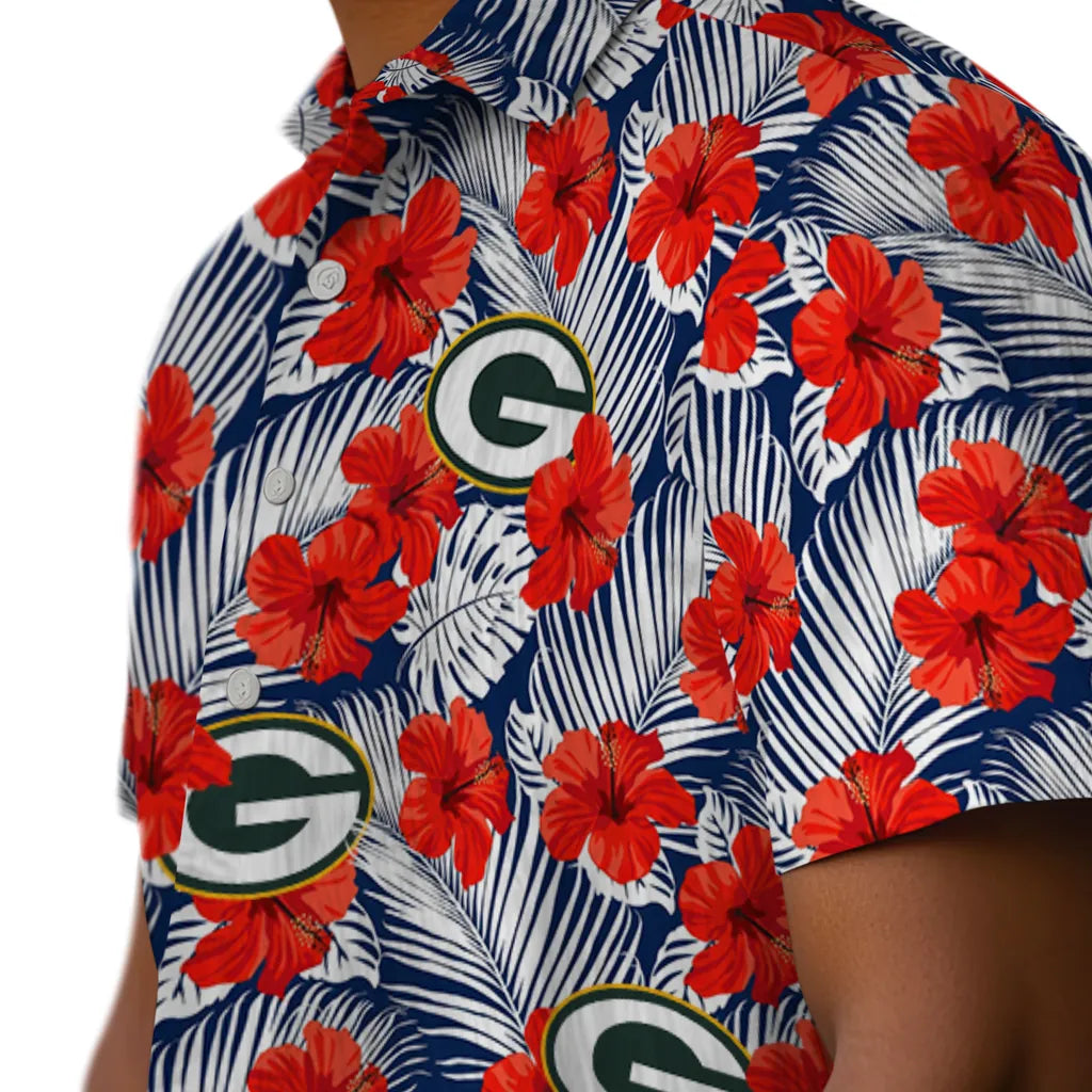 Green Bay Packers Hawaiian Shirt - Hibiscus Fiesta | Moonbestprint