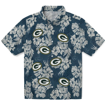Green Bay Packers Hawaiian Shirt - Hibiscus Flowers | Moonbestprint