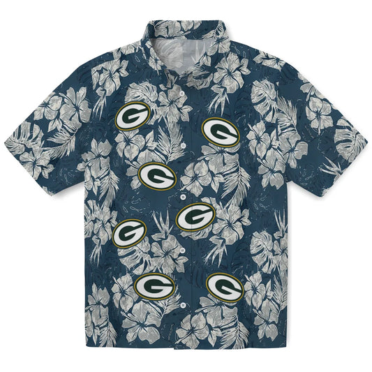 Green Bay Packers Hawaiian Shirt - Hibiscus Flowers | Moonbestprint