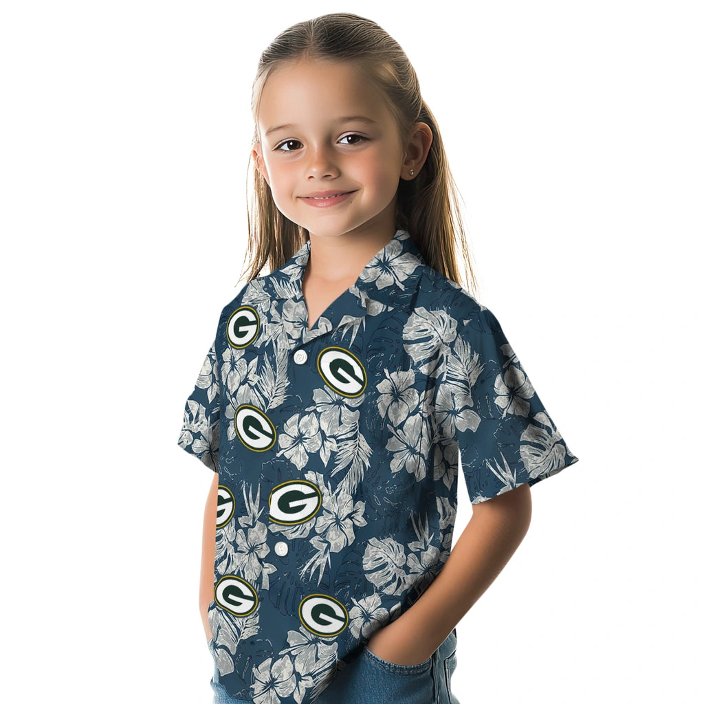 Green Bay Packers Hawaiian Shirt - Hibiscus Flowers | Moonbestprint