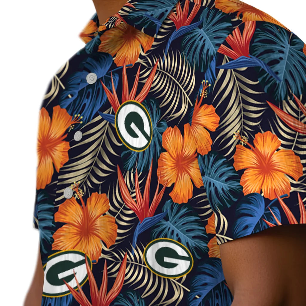 Green Bay Packers Hawaiian Shirt - Hibiscus Foliage | Moonbestprint