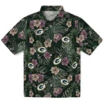 Green Bay Packers Hawaiian Shirt - Hibiscus Leaves Pattern | Moonbestprint