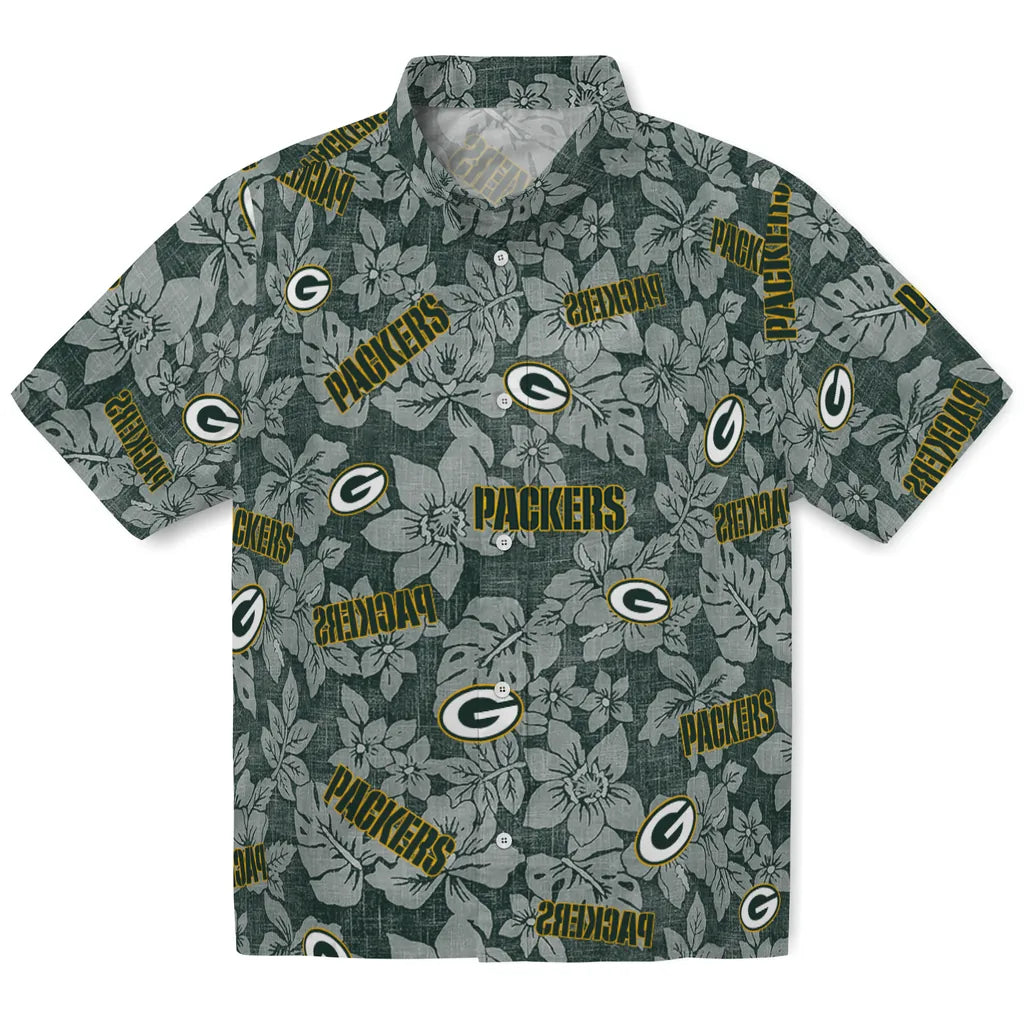 Green Bay Packers Hawaiian Shirt - Hibiscus Oasis | Moonbestprint