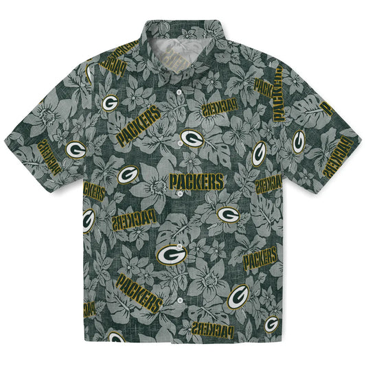 Green Bay Packers Hawaiian Shirt - Hibiscus Oasis | Moonbestprint