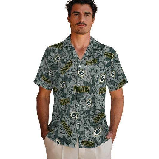 Green Bay Packers Hawaiian Shirt - Hibiscus Oasis | Moonbestprint