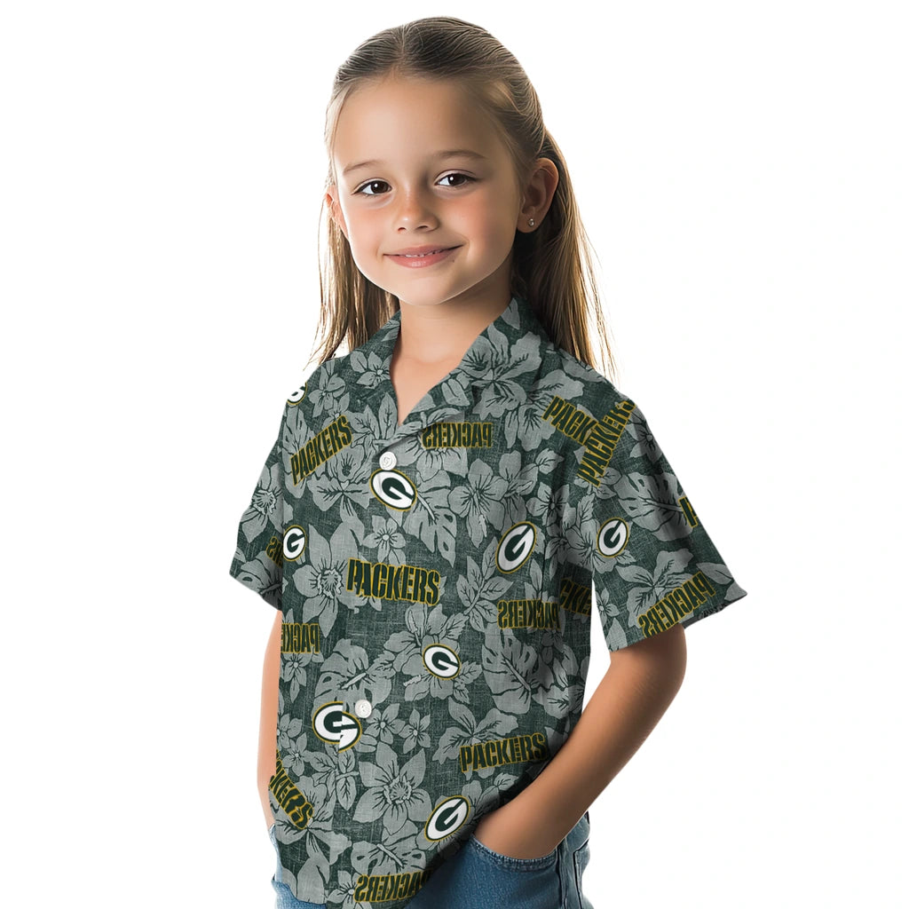 Green Bay Packers Hawaiian Shirt - Hibiscus Oasis | Moonbestprint