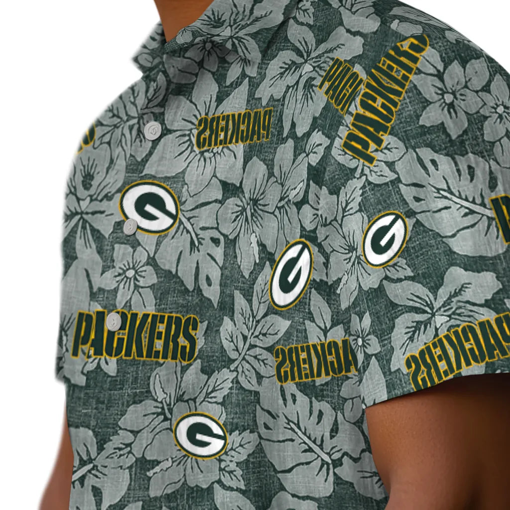 Green Bay Packers Hawaiian Shirt - Hibiscus Oasis | Moonbestprint