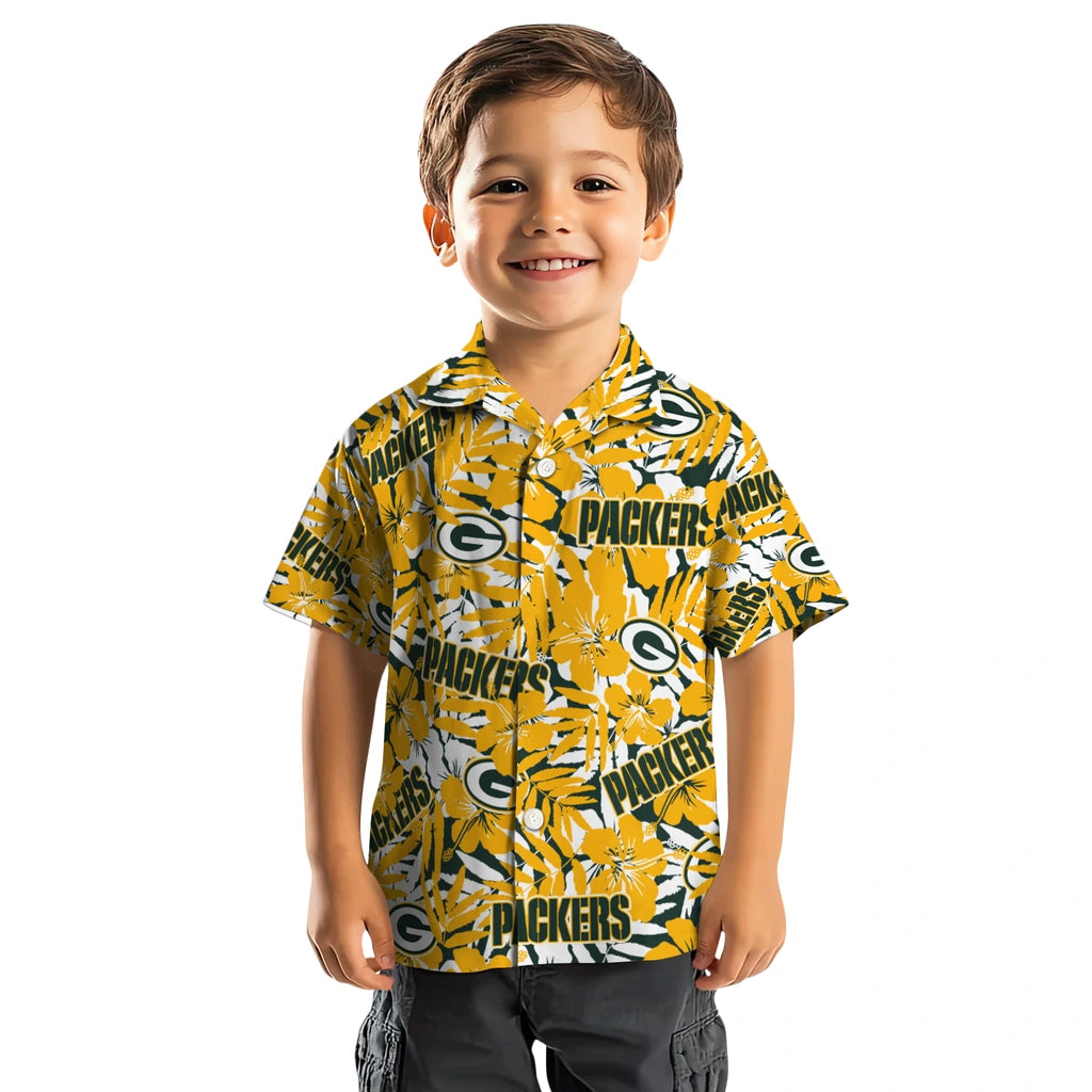 Green Bay Packers Hawaiian Shirt - Hibiscus Overlay | Moonbestprint
