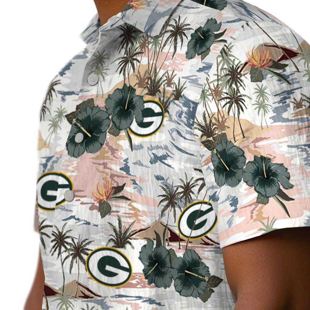 Green Bay Packers Hawaiian Shirt - Hibiscus Seaside | Moonbestprint