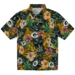 Green Bay Packers Hawaiian Shirt - Hibiscus Tiki Jungle | Moonbestprint